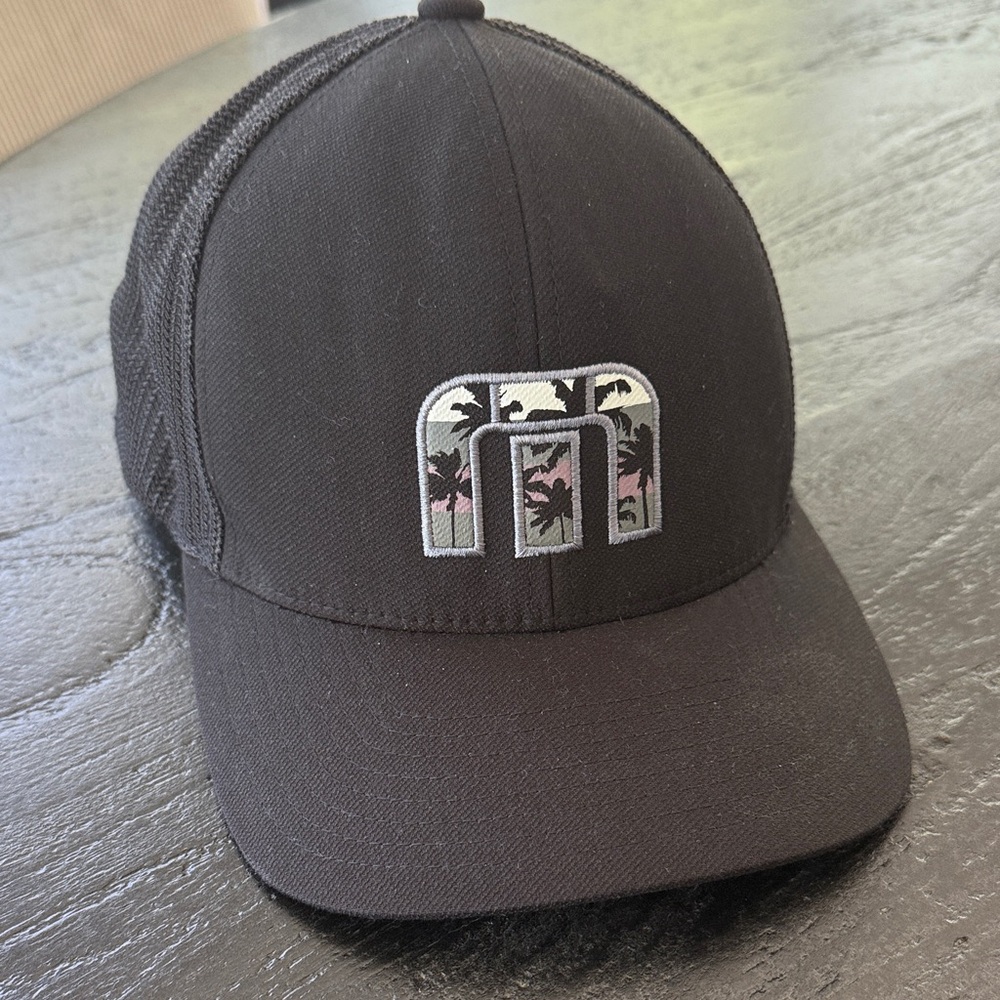 Travis Mathew Black Snapback with Tropical Accents